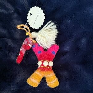 Anthropologie Colorful ‘X’ Wool Ornament